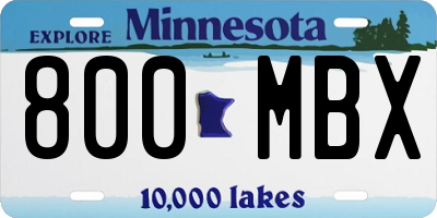 MN license plate 800MBX