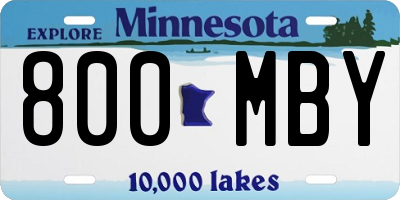 MN license plate 800MBY