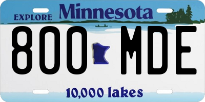 MN license plate 800MDE