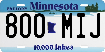 MN license plate 800MIJ