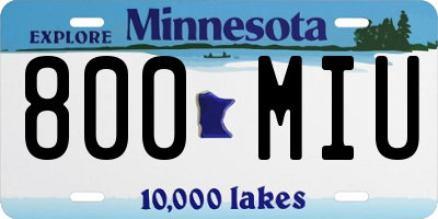 MN license plate 800MIU