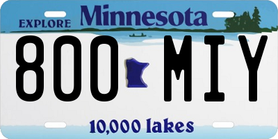 MN license plate 800MIY