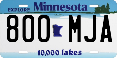 MN license plate 800MJA
