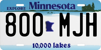 MN license plate 800MJH