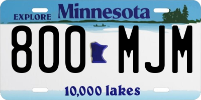 MN license plate 800MJM