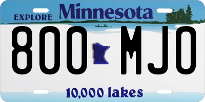MN license plate 800MJO