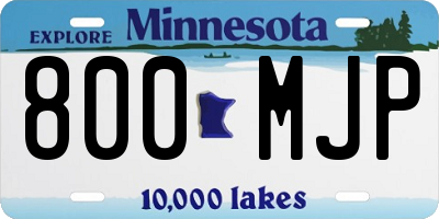 MN license plate 800MJP