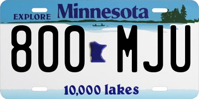 MN license plate 800MJU