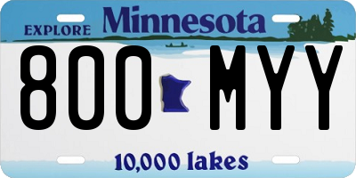 MN license plate 800MYY