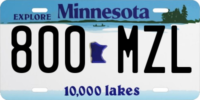 MN license plate 800MZL
