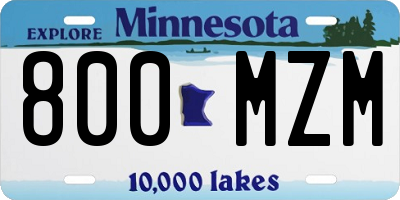 MN license plate 800MZM