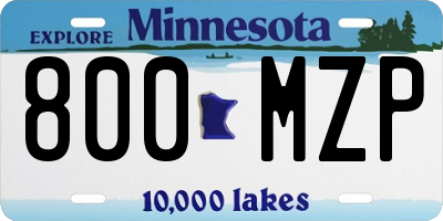 MN license plate 800MZP