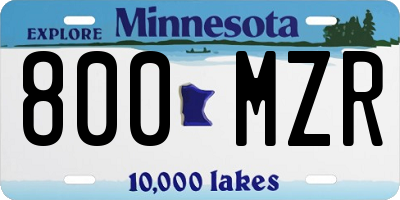 MN license plate 800MZR