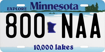 MN license plate 800NAA