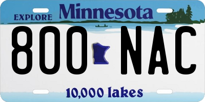 MN license plate 800NAC