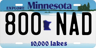 MN license plate 800NAD