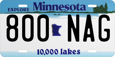 MN license plate 800NAG
