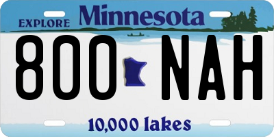 MN license plate 800NAH