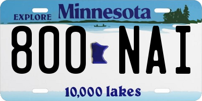 MN license plate 800NAI