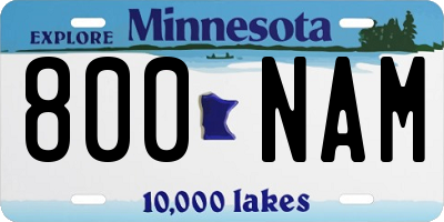 MN license plate 800NAM