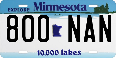MN license plate 800NAN