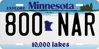 MN license plate 800NAR