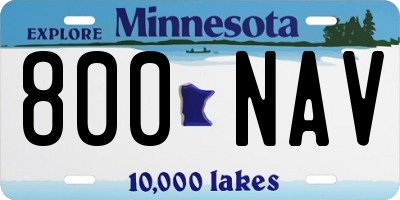 MN license plate 800NAV