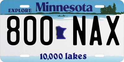 MN license plate 800NAX