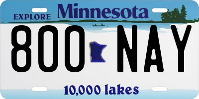 MN license plate 800NAY
