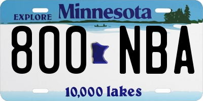 MN license plate 800NBA