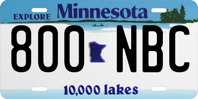 MN license plate 800NBC