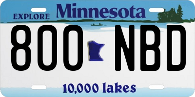 MN license plate 800NBD
