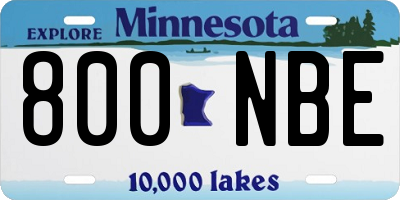 MN license plate 800NBE