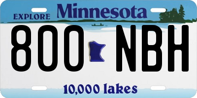 MN license plate 800NBH