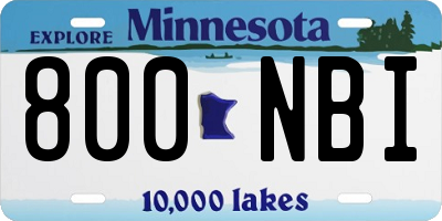 MN license plate 800NBI