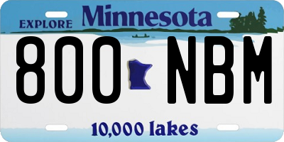 MN license plate 800NBM