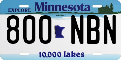MN license plate 800NBN