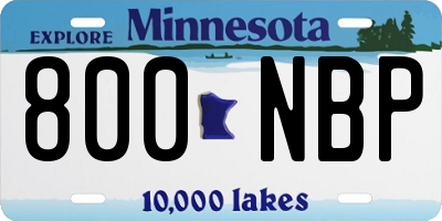 MN license plate 800NBP