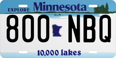 MN license plate 800NBQ