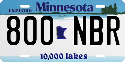 MN license plate 800NBR