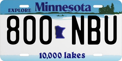 MN license plate 800NBU