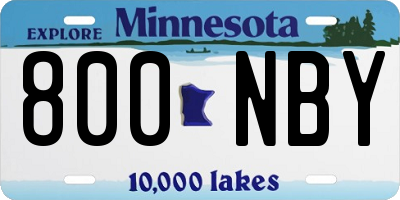 MN license plate 800NBY