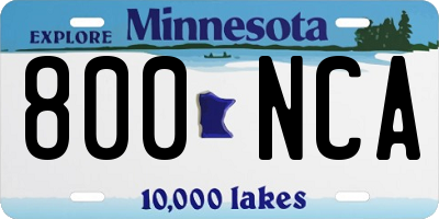 MN license plate 800NCA