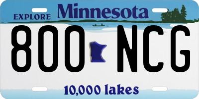 MN license plate 800NCG
