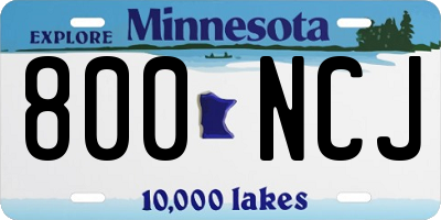 MN license plate 800NCJ