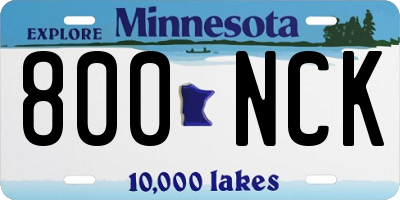 MN license plate 800NCK