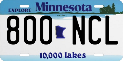 MN license plate 800NCL