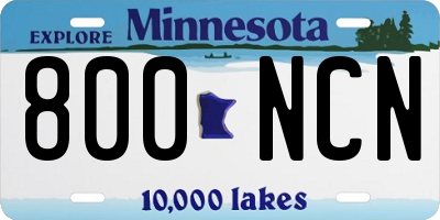 MN license plate 800NCN