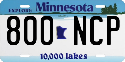 MN license plate 800NCP
