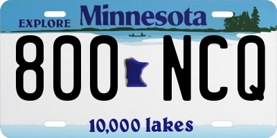 MN license plate 800NCQ